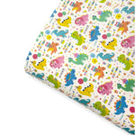 Dino Happy Birthday Premium Faux Leather Fabrics - Eliza Henri
