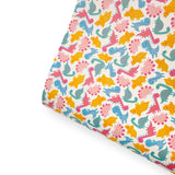 Dino Mix Up Premium Faux Leather Fabric - Eliza Henri