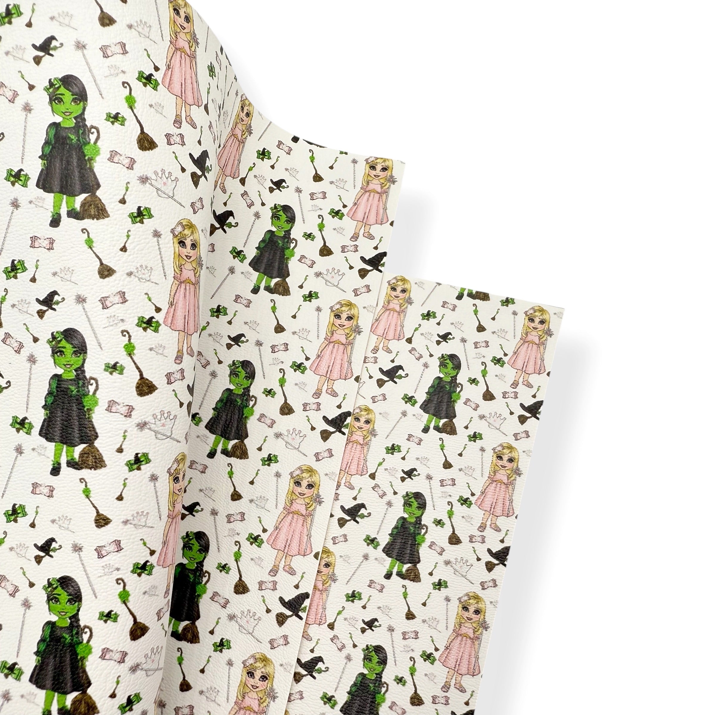 PINK & GREEN WITCH DOLLY PREMIUM FAUX LEATHER FABRICS - Eliza Henri