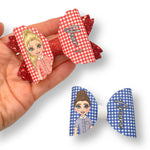 Gingham School Dolly’s 3.5” | Pre Cut DIY Hair Bow Loops - Eliza Henri