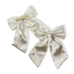 OFF WHITE SATIN COQUETTE HAIR BOWS - Eliza Henri