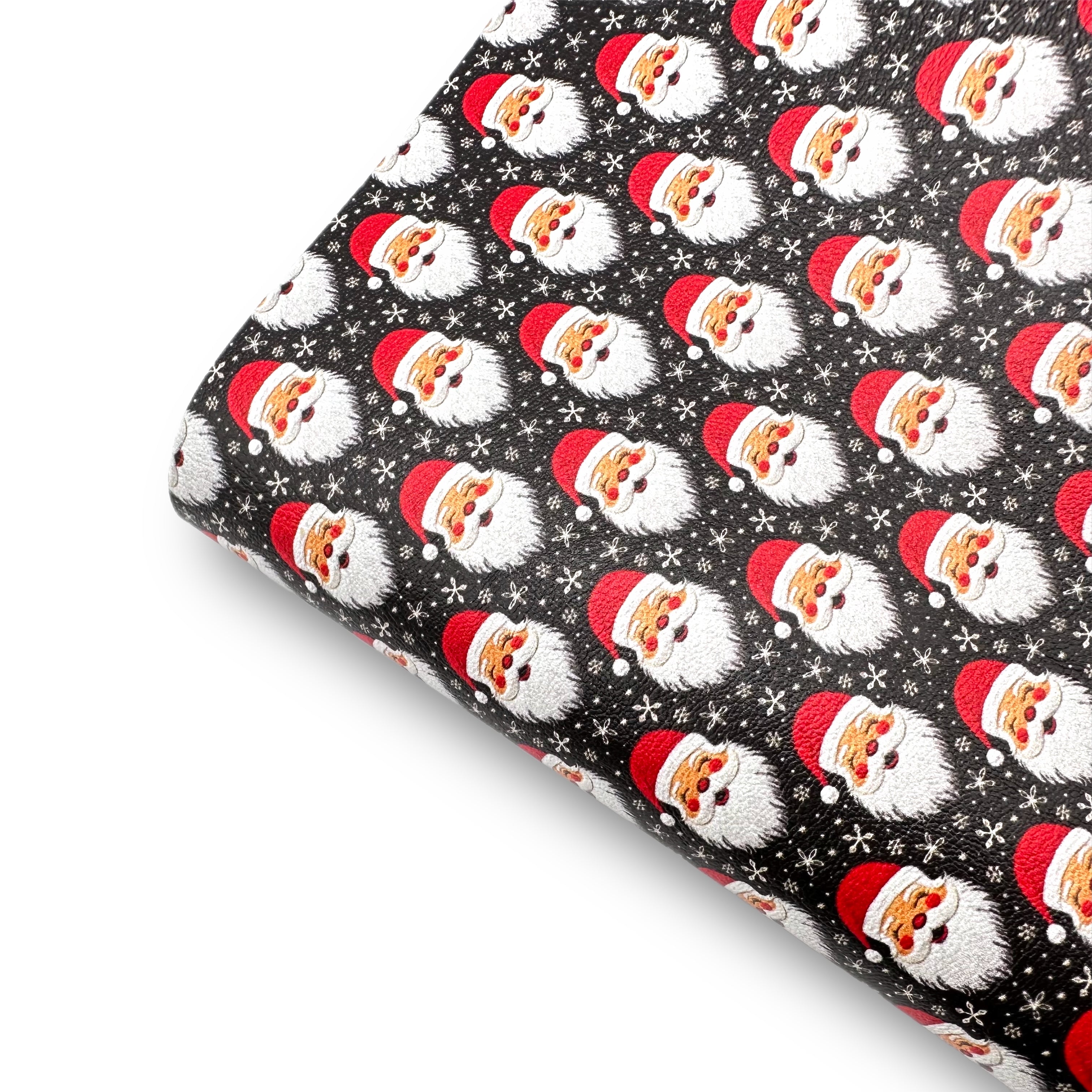 Embroidered Santas Premium Faux Leather Fabric Sheets - Eliza Henri