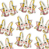 BRIGHT FLOWERY BEATRIX BUNNY DIY CUTOUT FAUX LEATHER HAIR BOW LOOPS - Eliza Henri