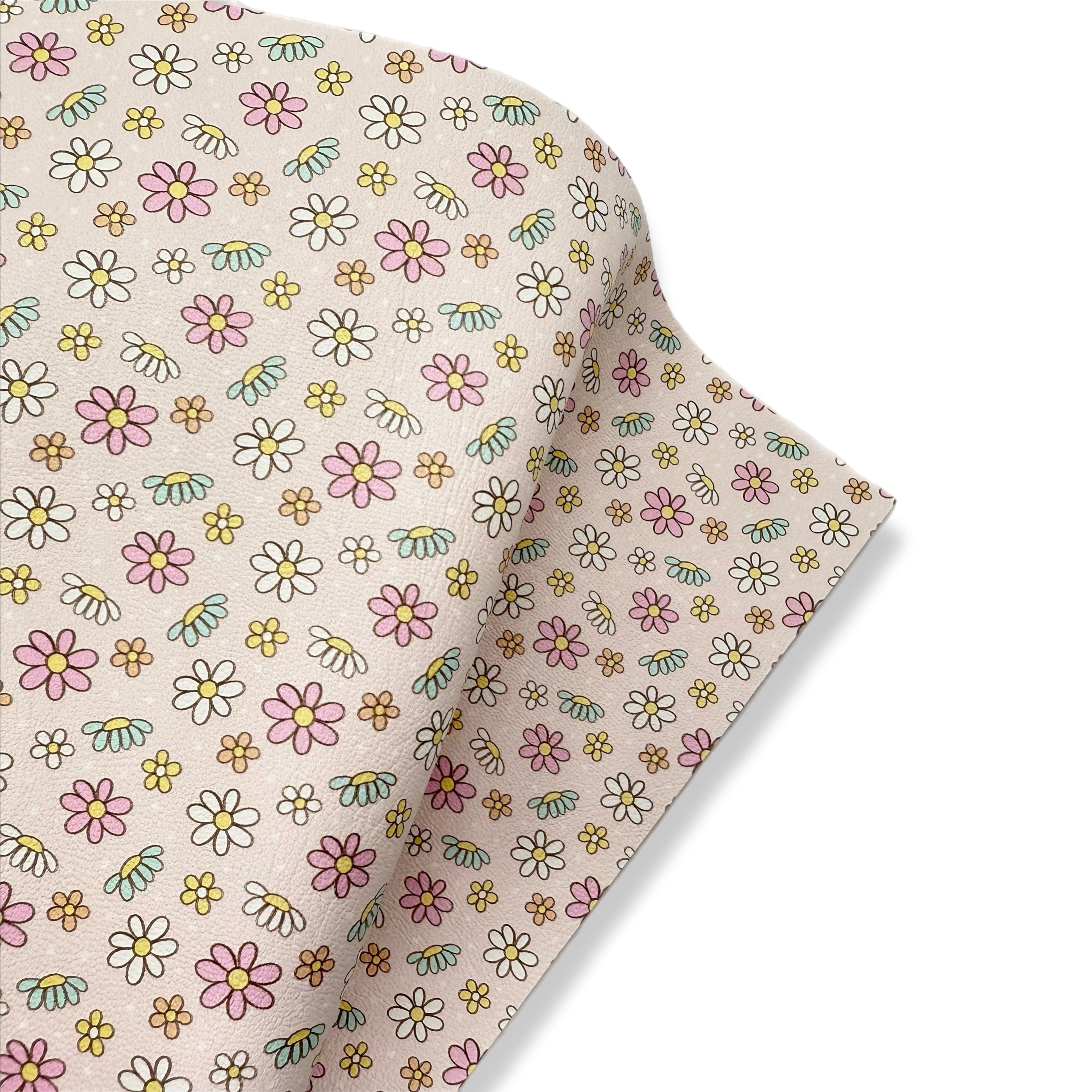 PASTEL FLOWER POWER PREMIUM FAUX LEATHER FABRICS - Eliza Henri
