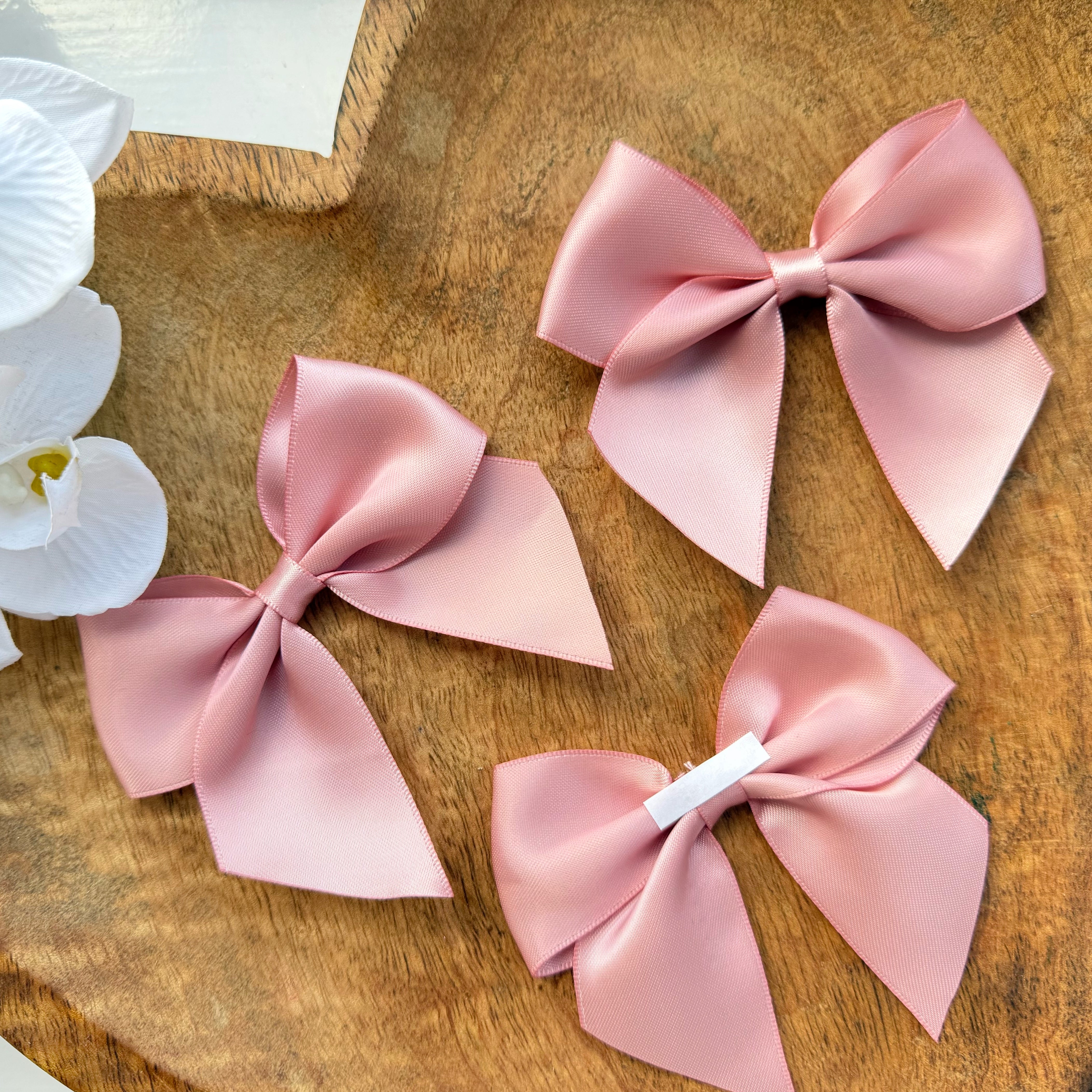 ITALIAN SATIN BOWS WITH ADHESIVE TAB - PACK OF 6 - Eliza Henri