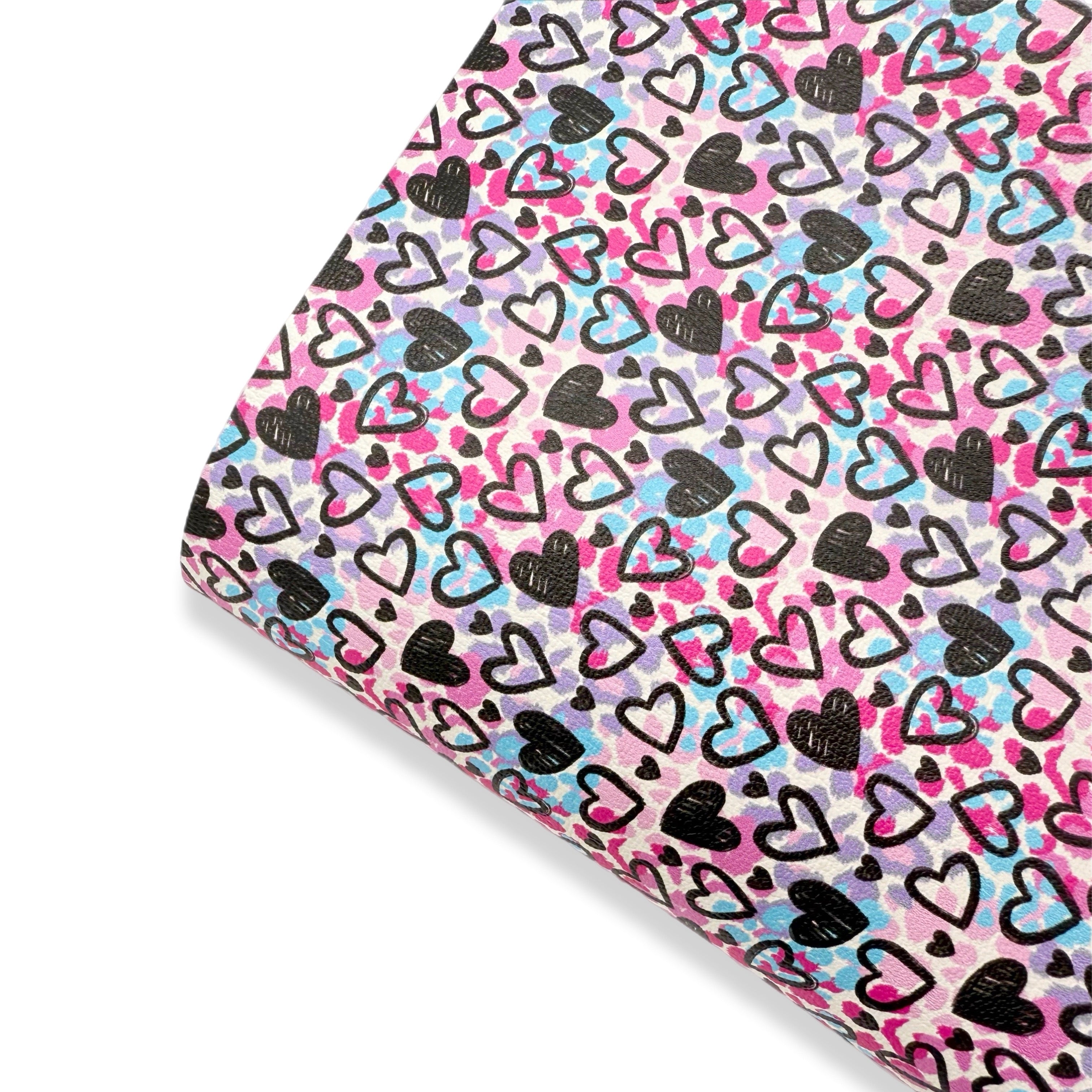 GRUNGE HEART LEOPARD | PREMIUM FAUX LEATHER FABRICS - Eliza Henri