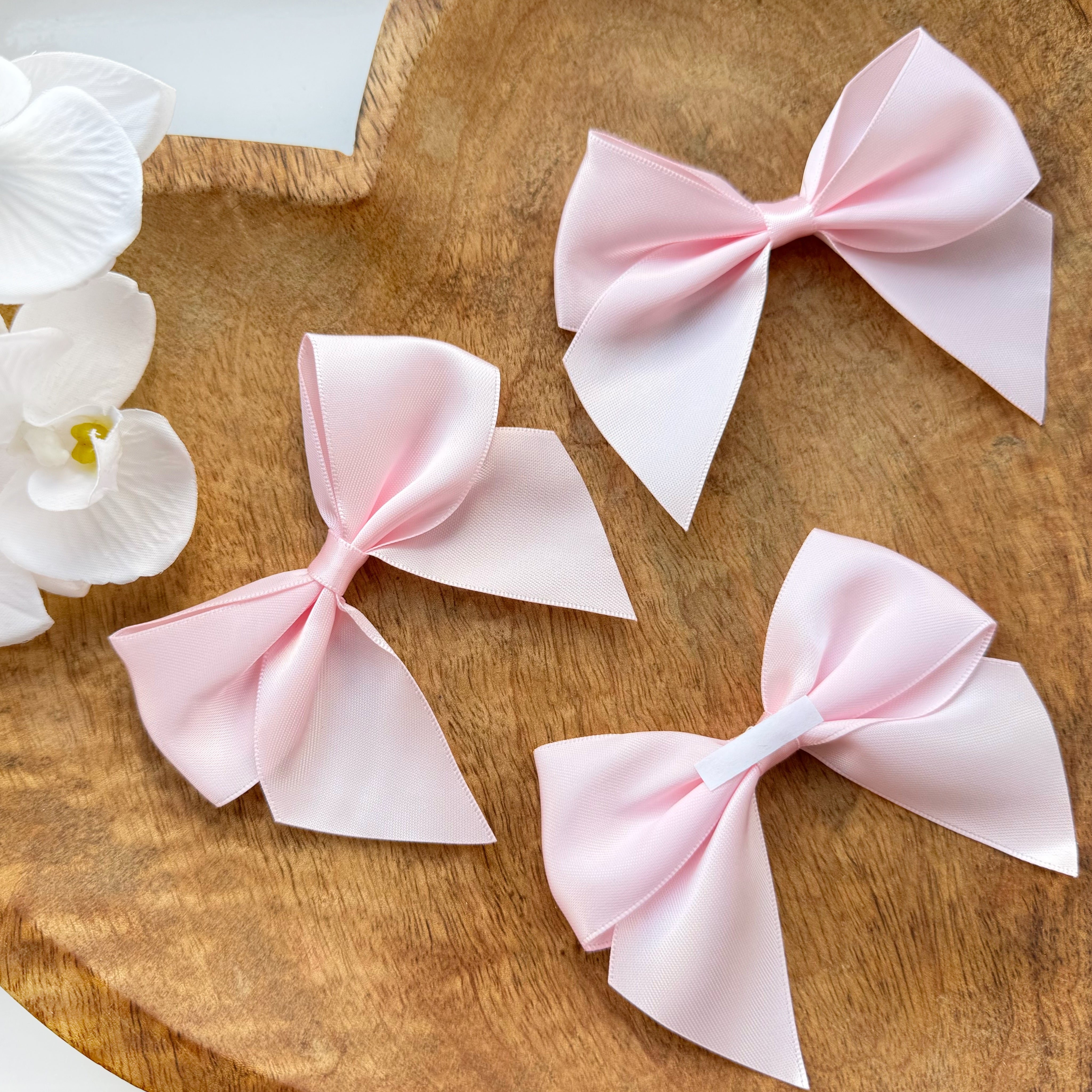 ITALIAN SATIN BOWS WITH ADHESIVE TAB - PACK OF 6 - Eliza Henri