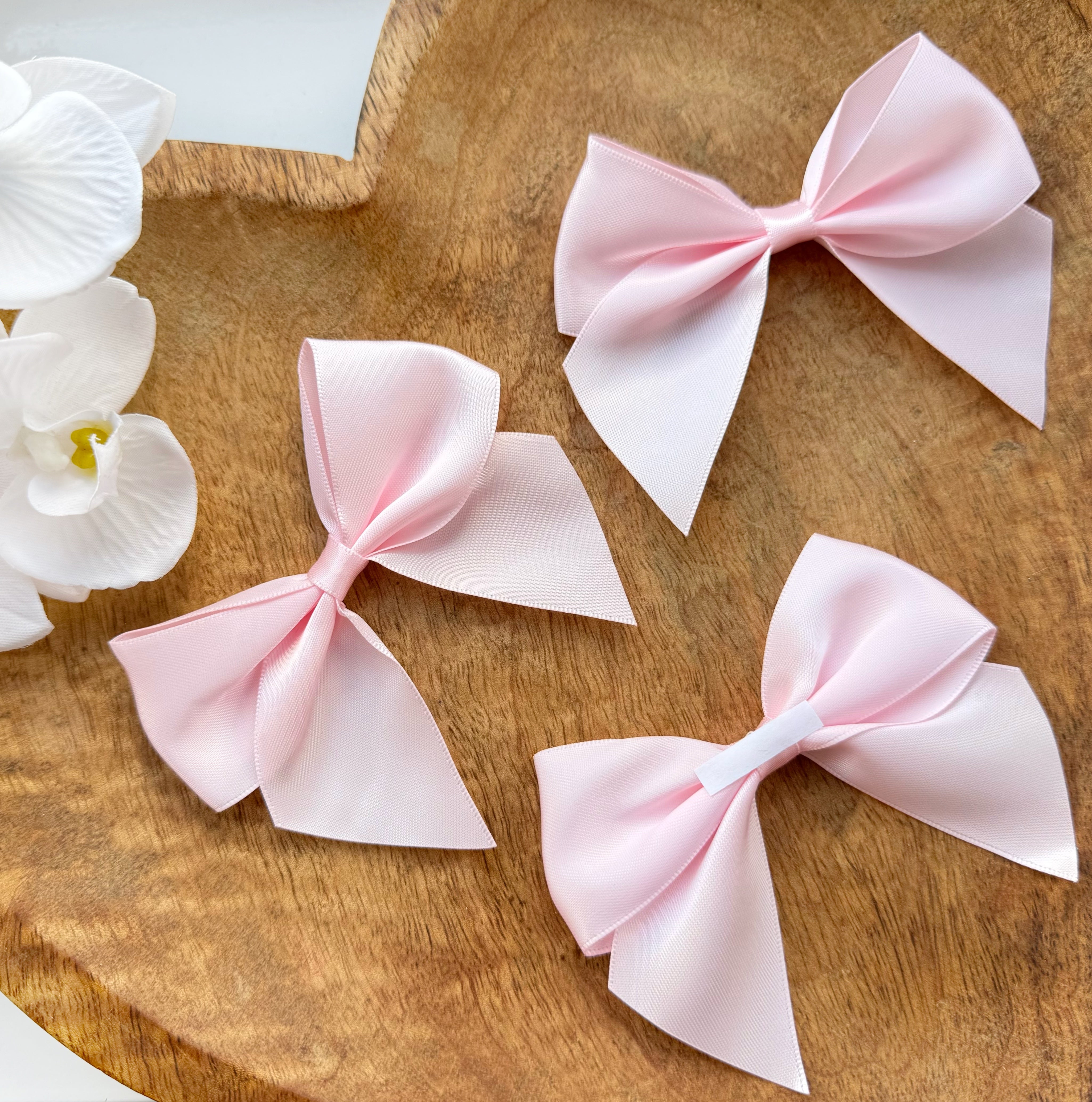 ITALIAN SATIN BOWS WITH ADHESIVE TAB - PACK OF 6 - Eliza Henri