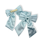 LIGHT BLUE SATIN COQUETTE HAIR BOWS