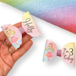 Pastel Rainbow Unicorn Birthday Dolly's 3.5” | Pre Cut DIY Hair Bow Loops - Eliza Henri