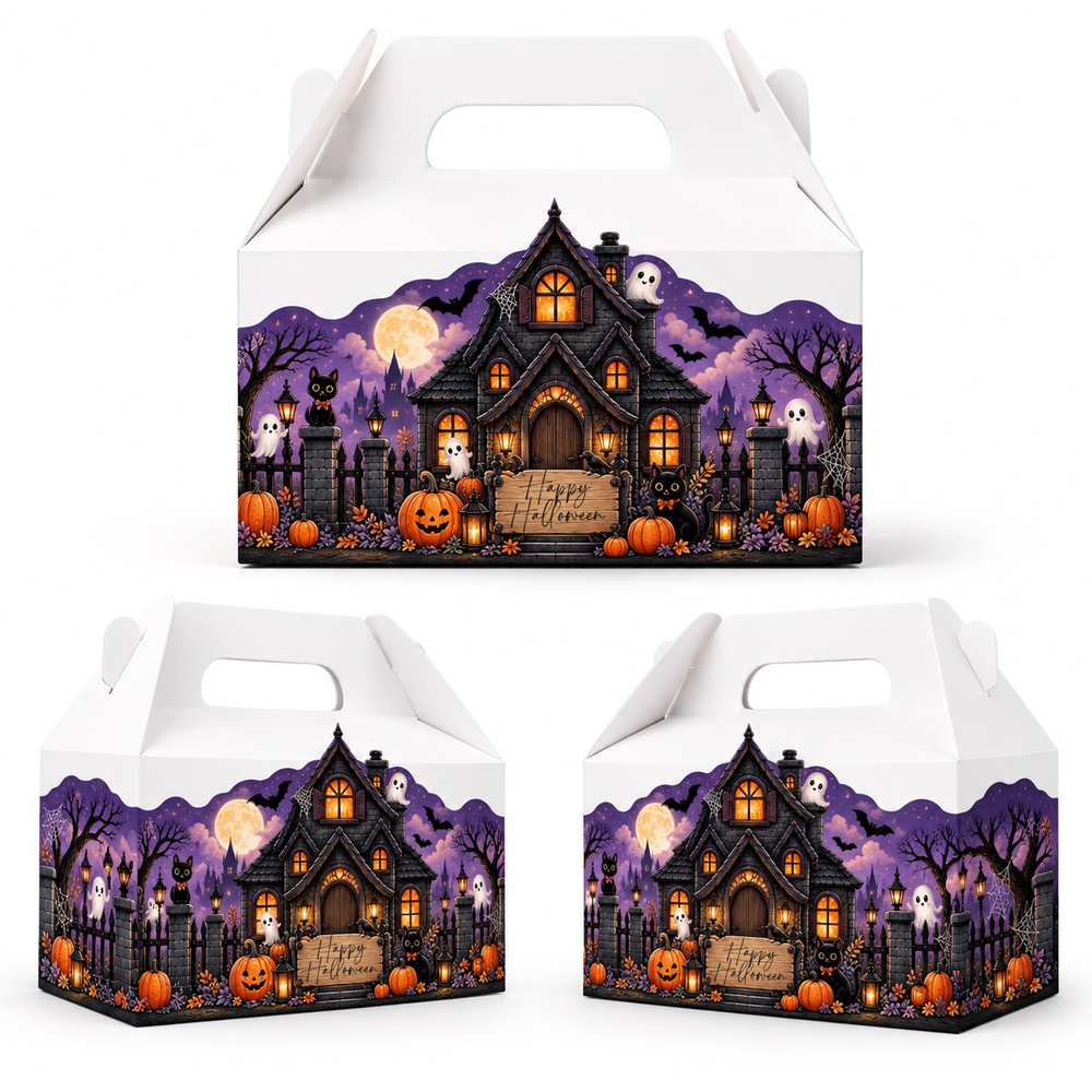 Haunted House Treat Box Wraps