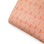Peach and Coral Axolotls Premium Faux Leather Fabric - Eliza Henri