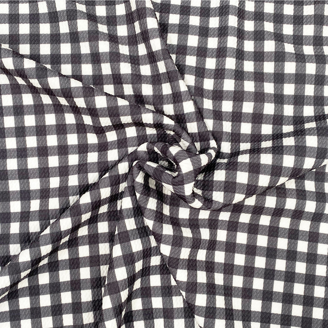 Black & White Buffalo Plaid Premium Print Bullet Fabric - Eliza Henri