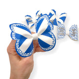 Scotland Flag Butterfly Pinch Bows DIY Cut Out Faux Leather Fabric Sheets - Eliza Henri
