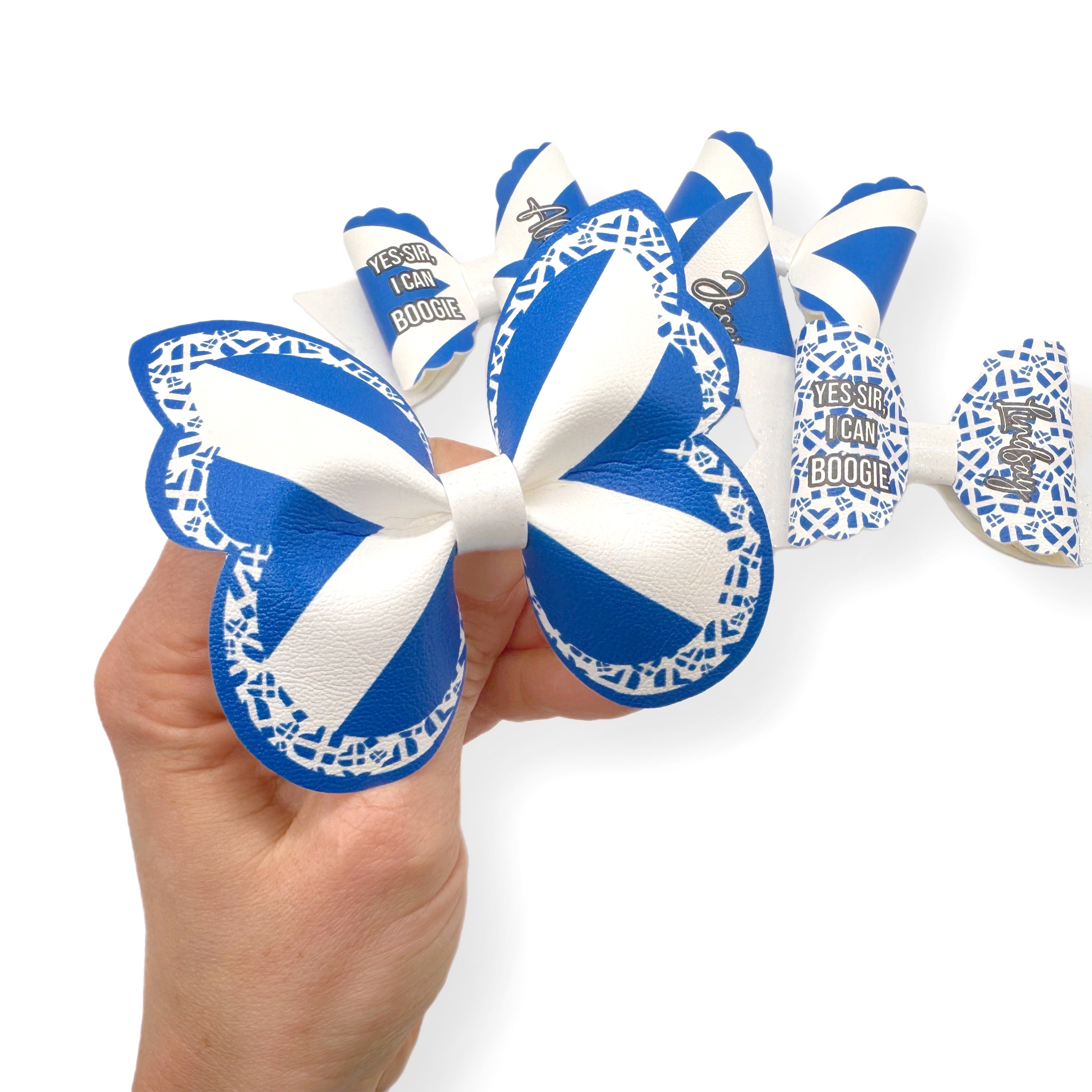 Scotland Flag Butterfly Pinch Bows DIY Cut Out Faux Leather Fabric Sheets - Eliza Henri