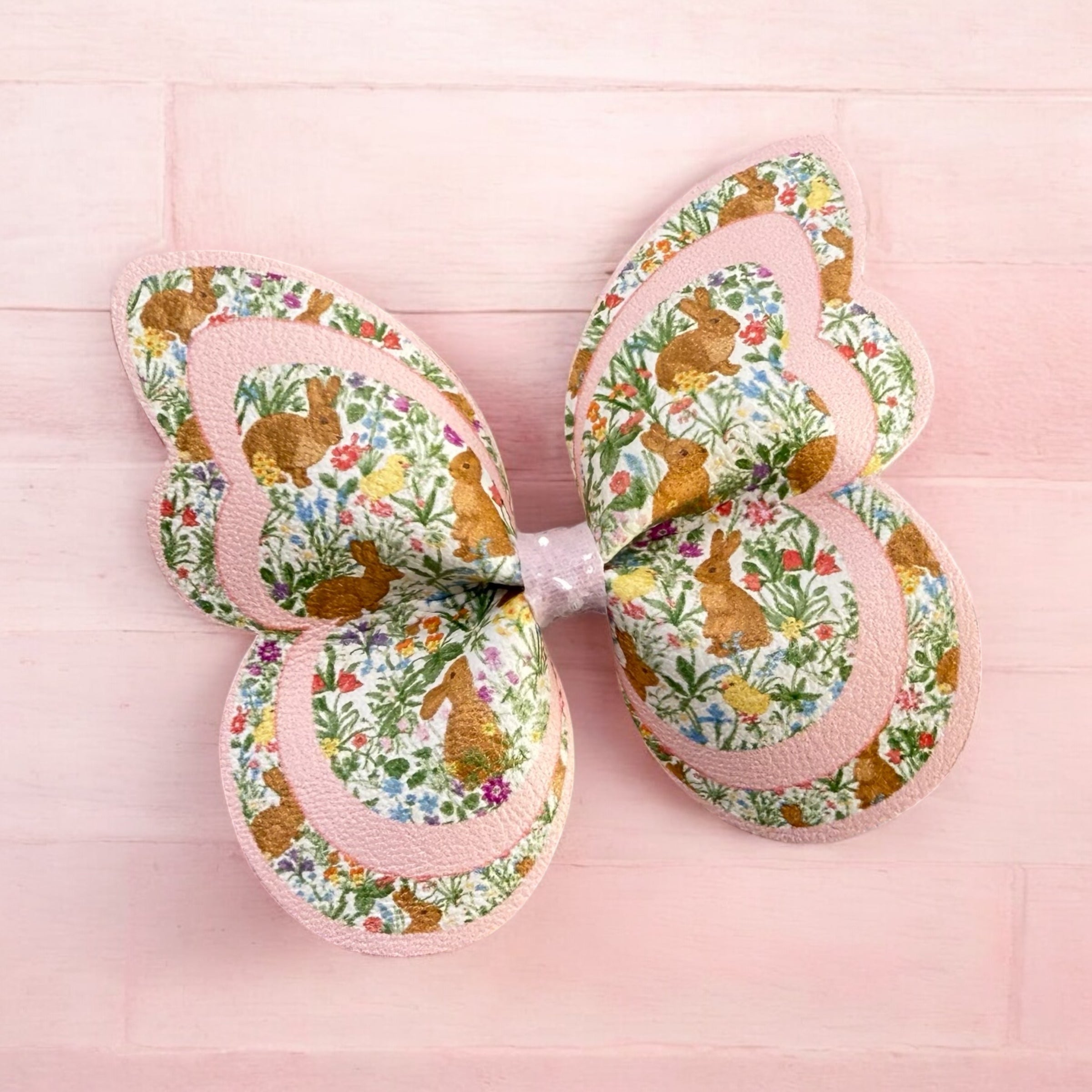 LITTLE BUNNY MEADOW BUTTERFLY PINCH BOWS - DIY CUT OUT FAUX LEATHER FABRIC SHEETS - Eliza Henri