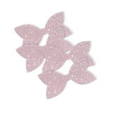 Powder Pink Pre Cut Chunky Glitter Bow Tails & Centres 3.5”- 4 Pack - Eliza Henri