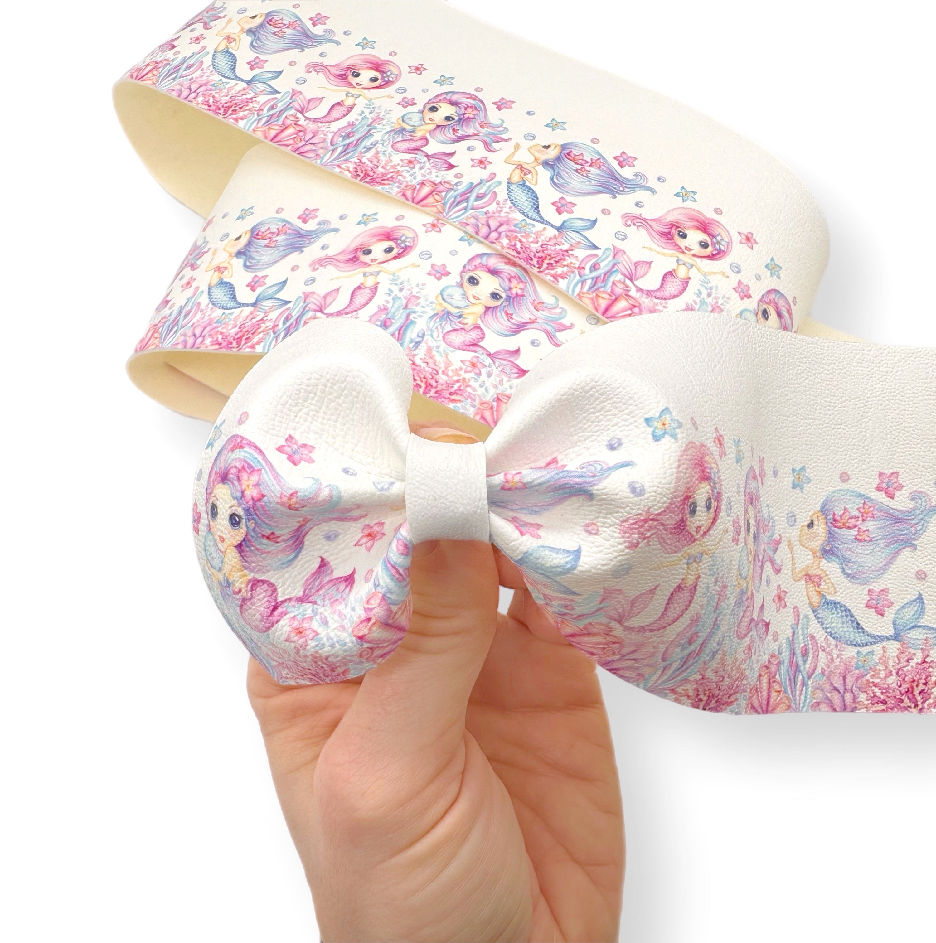 Shes a Mermaid Faux Leather Mega Bow Strips - Eliza Henri