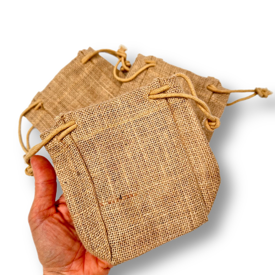 Natural Mini Drawstring Pouches - Eliza Henri