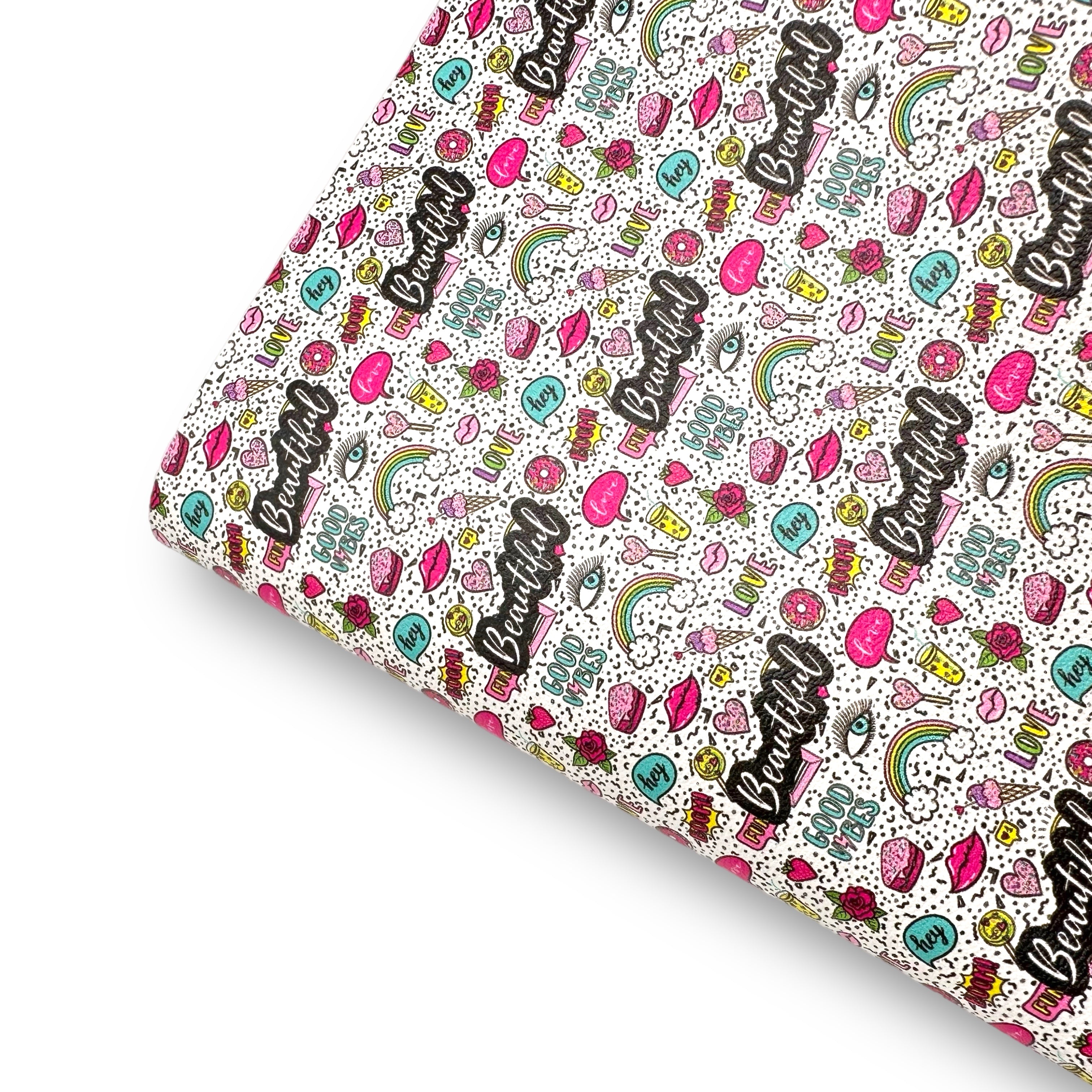 Good Vibes Girl Premium Faux Leather Fabric - Eliza Henri