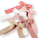 Corduroy Glitter Long Tail Bows- 3.5” - Eliza Henri