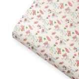 Mama Llama White Premium Faux Leather Fabric