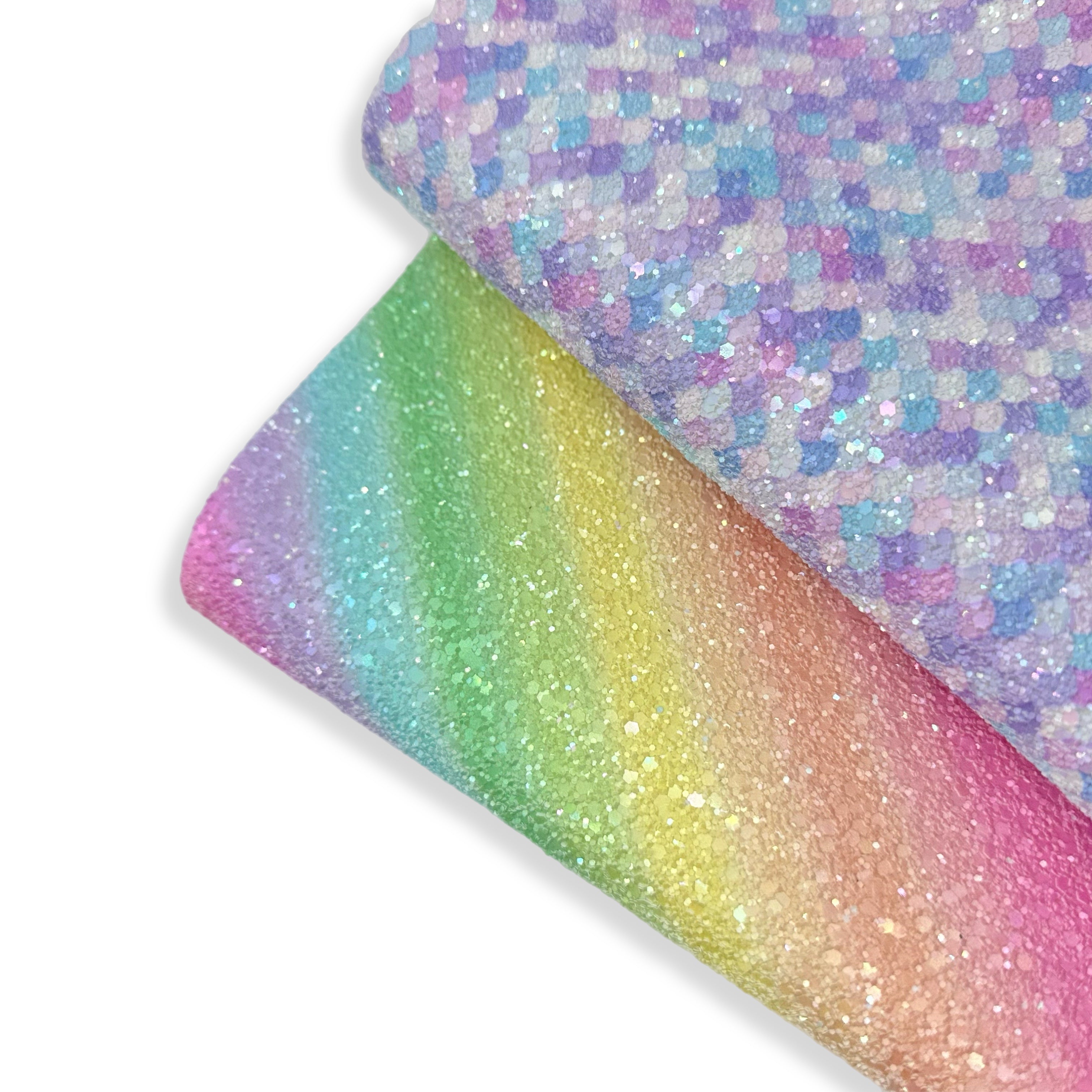 Bubblegum Mermaid Scales Chunky Glitter Fabric - Eliza Henri