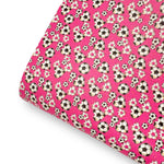 Pink Girlie Football Hearts Premium Faux Leather Fabric - Eliza Henri