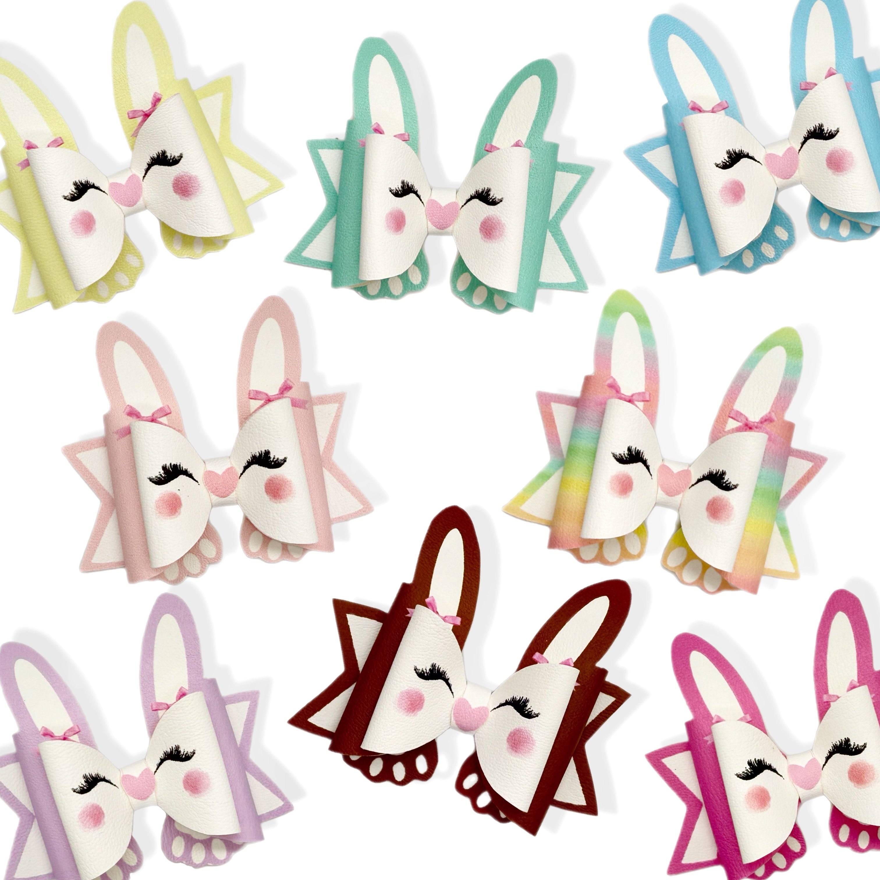 BETSY BUNNY FAUX LEATHER DIY HAIR BOW LOOPS & CRAFT CUTOUT SHEETS - Eliza Henri