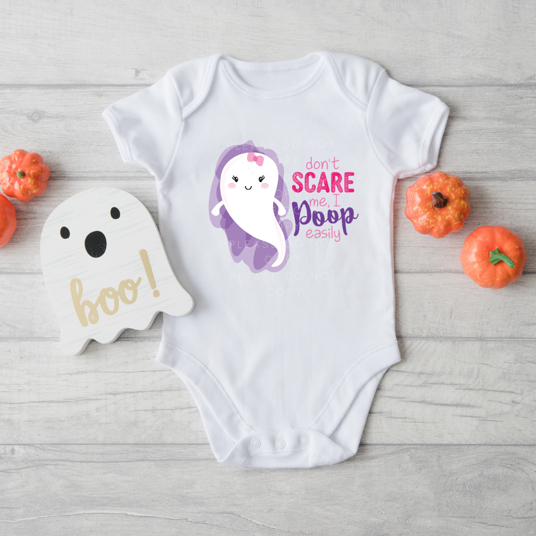 Don't Scare me I poop easily Glow in the Dark Full Colour Iron on T Shirt Transfers - Eliza Henri