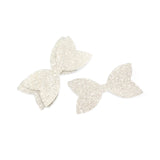 SUGAR FROSTED PRE CUT CHUNKY GLITTER BOW TAILS & CENTRES 3.5”- 4 PACK