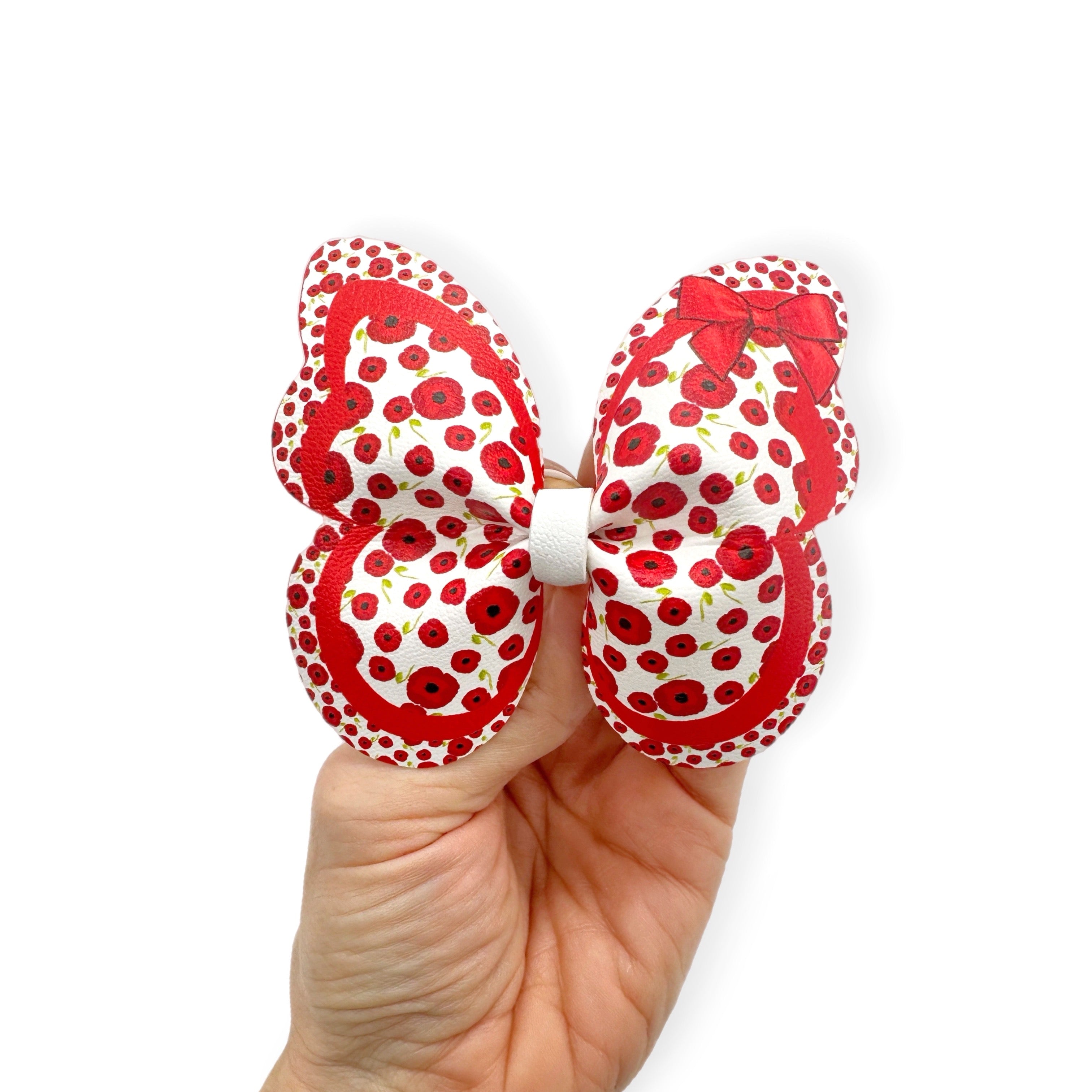 Poppy Bow Butterfly Pinch Bows | DIY Cut Out Faux Leather Fabric Sheets - Eliza Henri