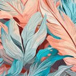 Teal Peach Leaves Canvas Photography Background - Eliza Henri