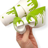 White Slime Faux Leather Mega Bow Strips