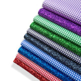 The School Gingham Sparkle Collection-  Faux & Chunky Glitter Fabric