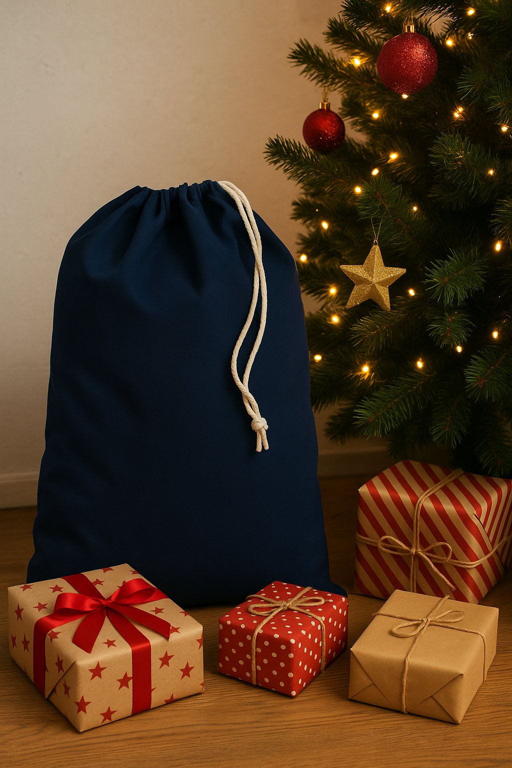 NAVY COTTON CANVAS SACK (2 SIZES) - Eliza Henri