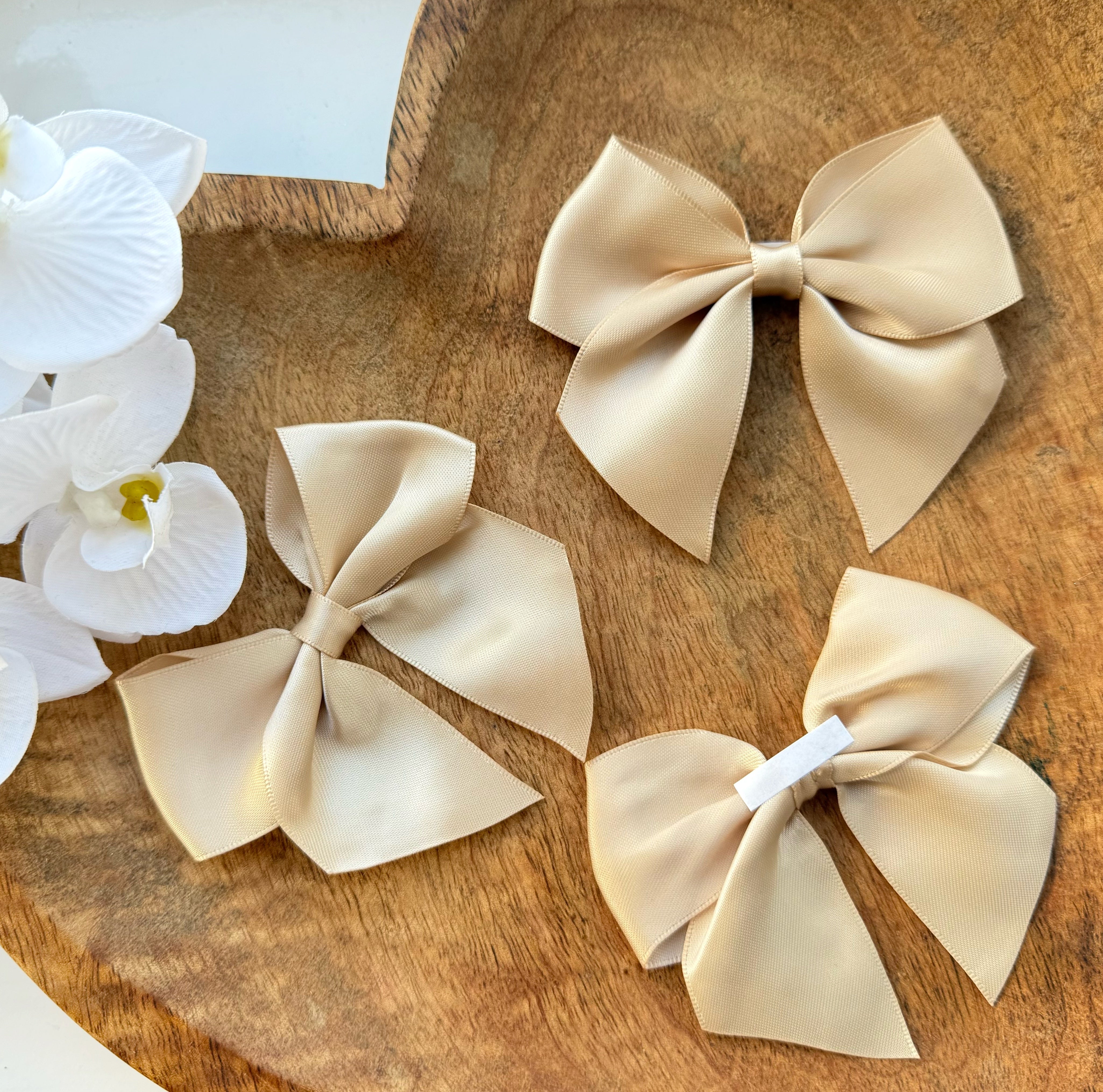 ITALIAN SATIN BOWS WITH ADHESIVE TAB - PACK OF 6 - Eliza Henri