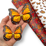 Monarch Butterfly Pinch Bows DIY Cut Out Faux Leather Fabric Sheets - Eliza Henri