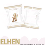 Teddy Bow White Fluffy Heart Christening Treat Pack Design Digital Download - Eliza Henri