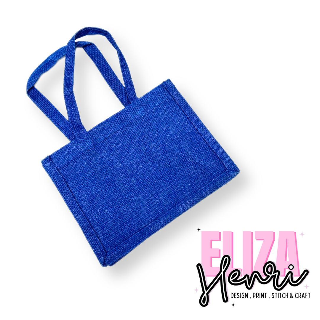 Blue coloured Mini Jute Gift Bags - Eliza Henri