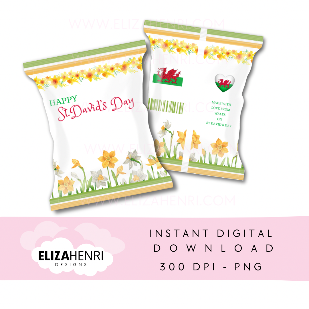 St. Davids Day Daffodil Welsh Treat Pack Design Digital Download - Eliza Henri