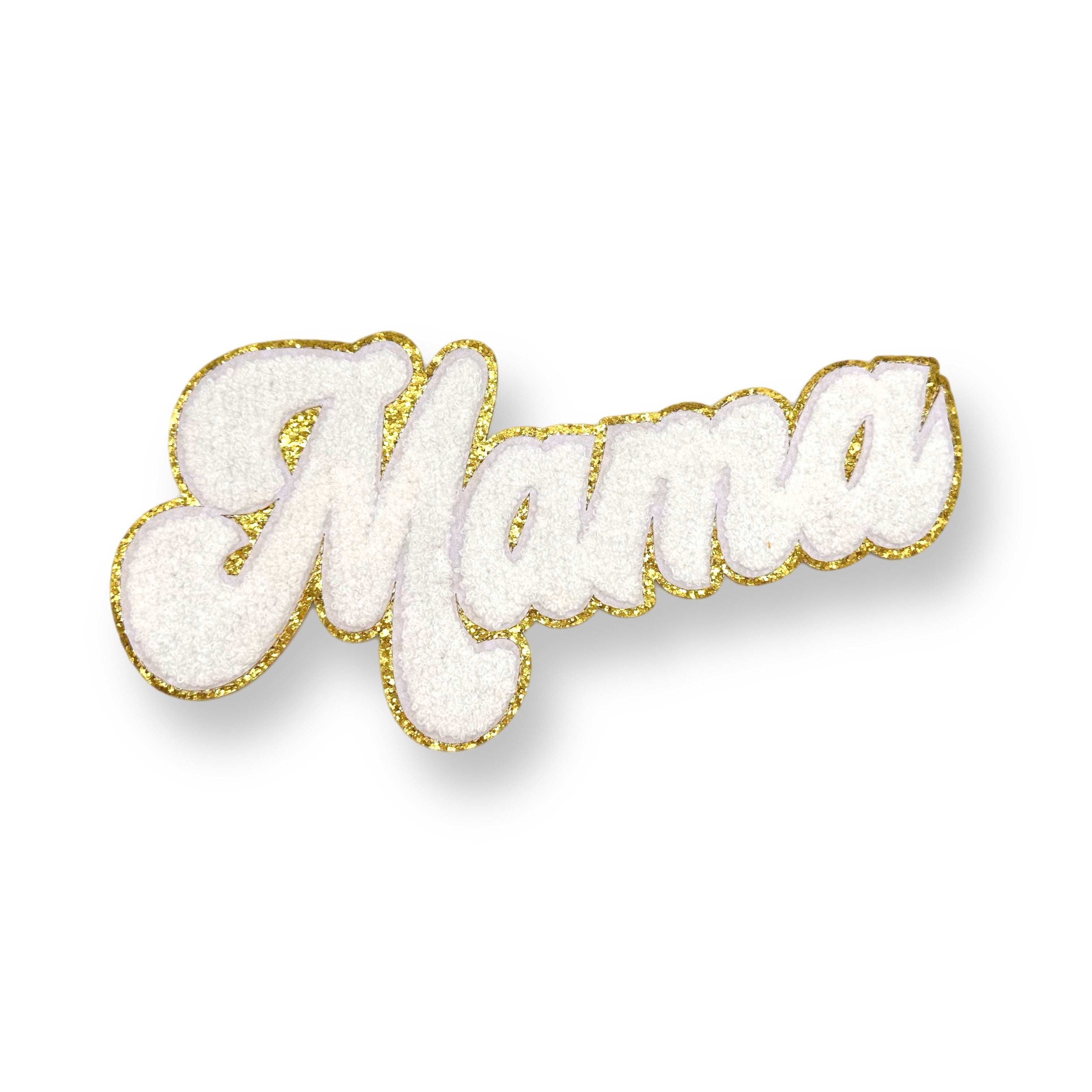 Mama White Chenille Patches 10” - Eliza Henri