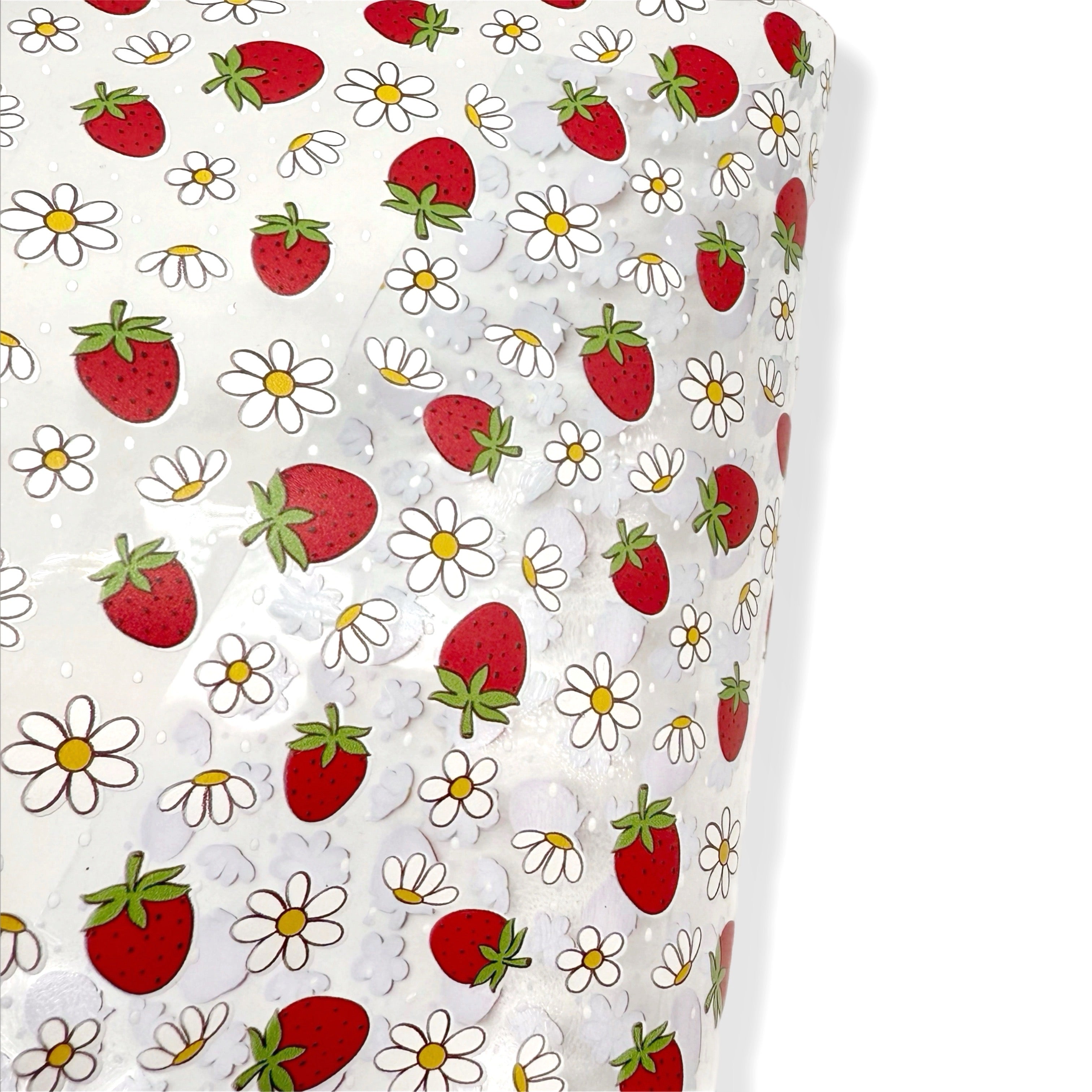 STRAWBERRIES & DAISIES JELLY TRANSPARENT FABRIC - Eliza Henri