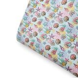 She sells Sea Shells Premium Faux Leather Fabric