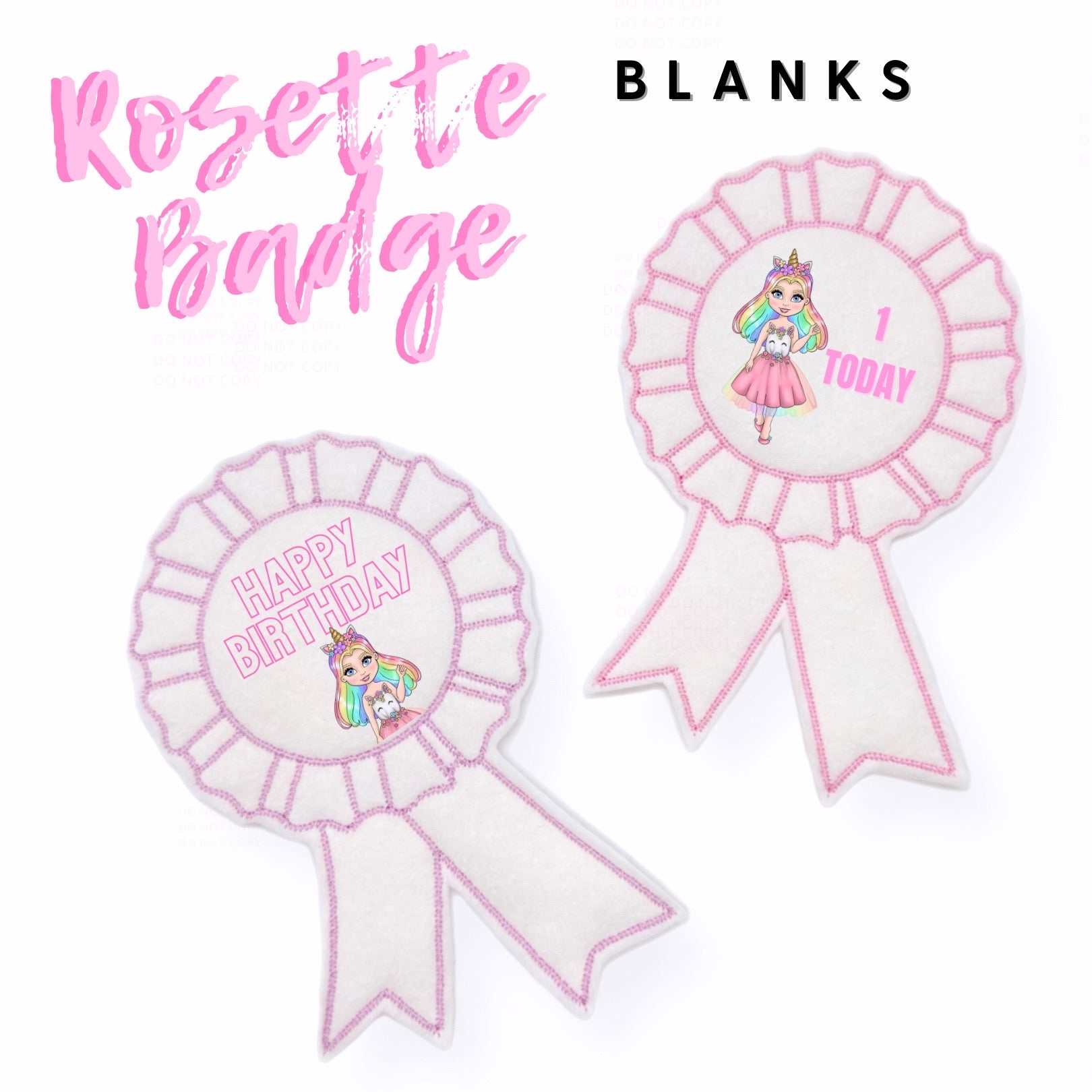 Rosette Blank Embroidered Feltie Badges - Eliza Henri