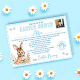 EASTER BUNNY BLUE LANDSCAPE CERTIFICATE WITH PHOTOGRAPH- PREMIUM CARD