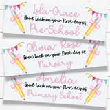 BACK TO SCHOOL PINK PENCIL BANNERS | UV PRINTED PVC | 77CM X 25CM - Eliza Henri