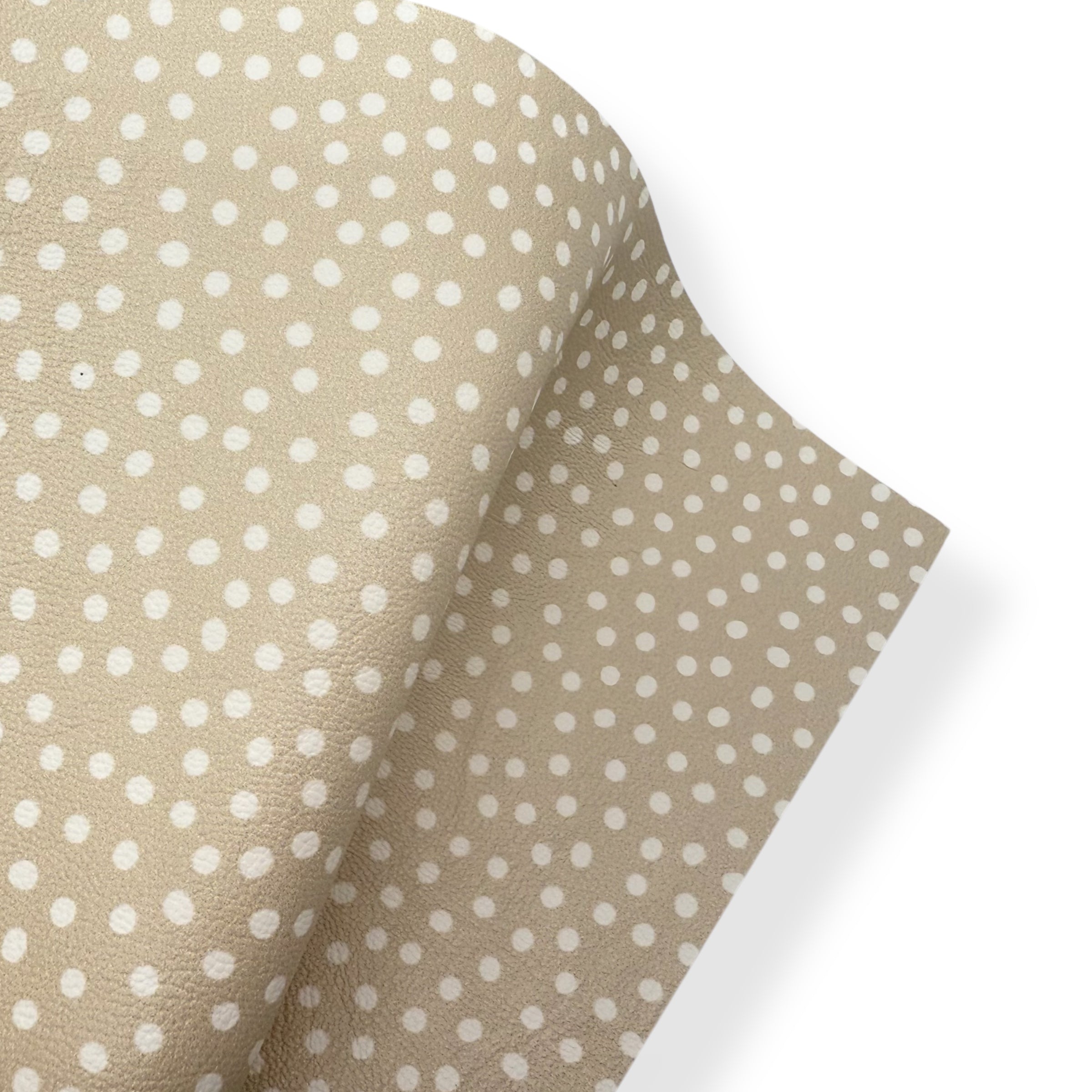 NUDE POLKA DOTS PREMIUM FAUX LEATHER FABRICS - Eliza Henri