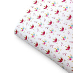 Sleepy Candy Cane Unicorns Premium Faux Leather Fabric Sheets - Eliza Henri