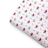 Sleepy Candy Cane Unicorns Premium Faux Leather Fabric Sheets - Eliza Henri